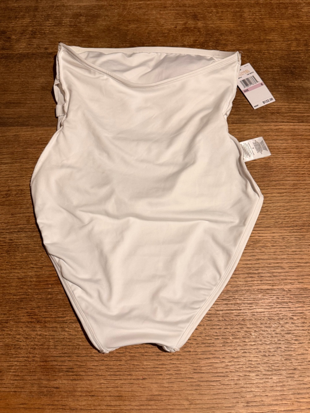 Michael Kors Cream Strapless One-Piece Swimsuit with Gold MK Belt - Picture 6 of 8